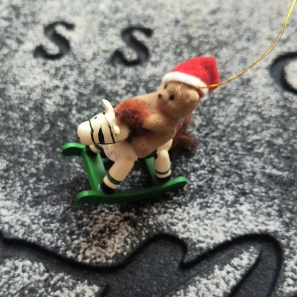 House of Lloyd Rocking Horse Bear Christmas Tree Ornament